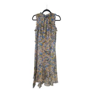 Julia Jordan Dress Size 8 Hi-Low Ruffles Sleeveless Floral Lined Back Zip